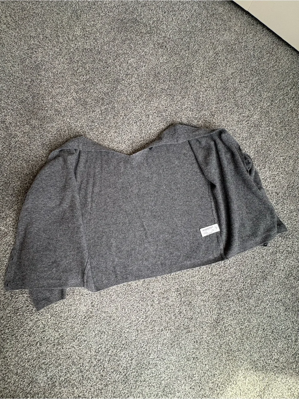 Zara Grey Wool Cashmere Double V Button Front Long Sleeve Cardigan size medium